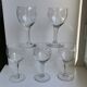 Lot de 5 verres à vin en cristal gravé années 50