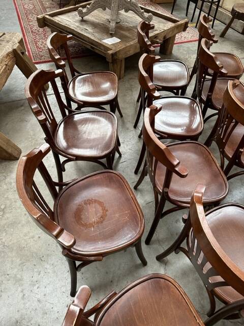 Suite of 23 bistro chairs