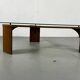Mid-Century Modernist Wenge and Glass Round Coffee Table, 1970s