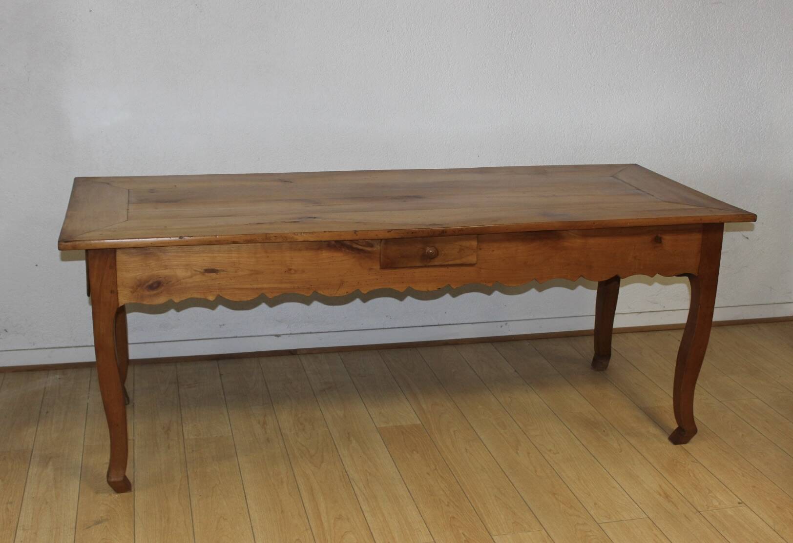 Louis XV style farmhouse table in cherry wood 19th century