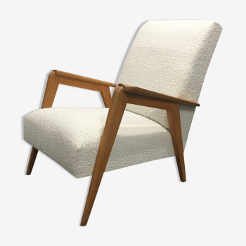 Armchair 60s reupholstered buckle
