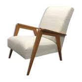 Armchair 60s reupholstered buckle