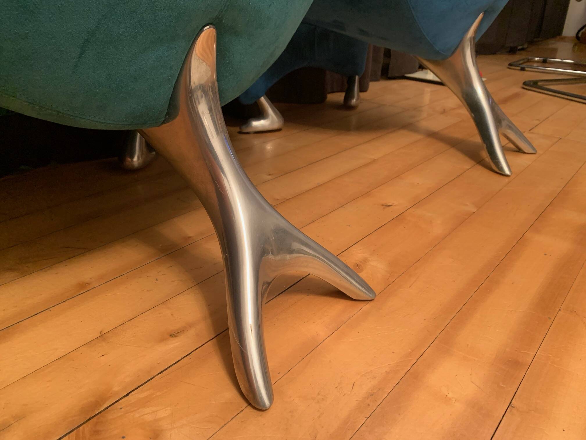 Pair of Papageno armchairs designed by Jan Armgardt, Leolux, Netherlands, 1990s