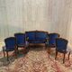 Louis XV blue velvet living room