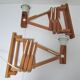 Paire d'appliques bois extensibles design scandinave vintage