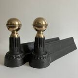 Pair of andirons, fireplace accessories