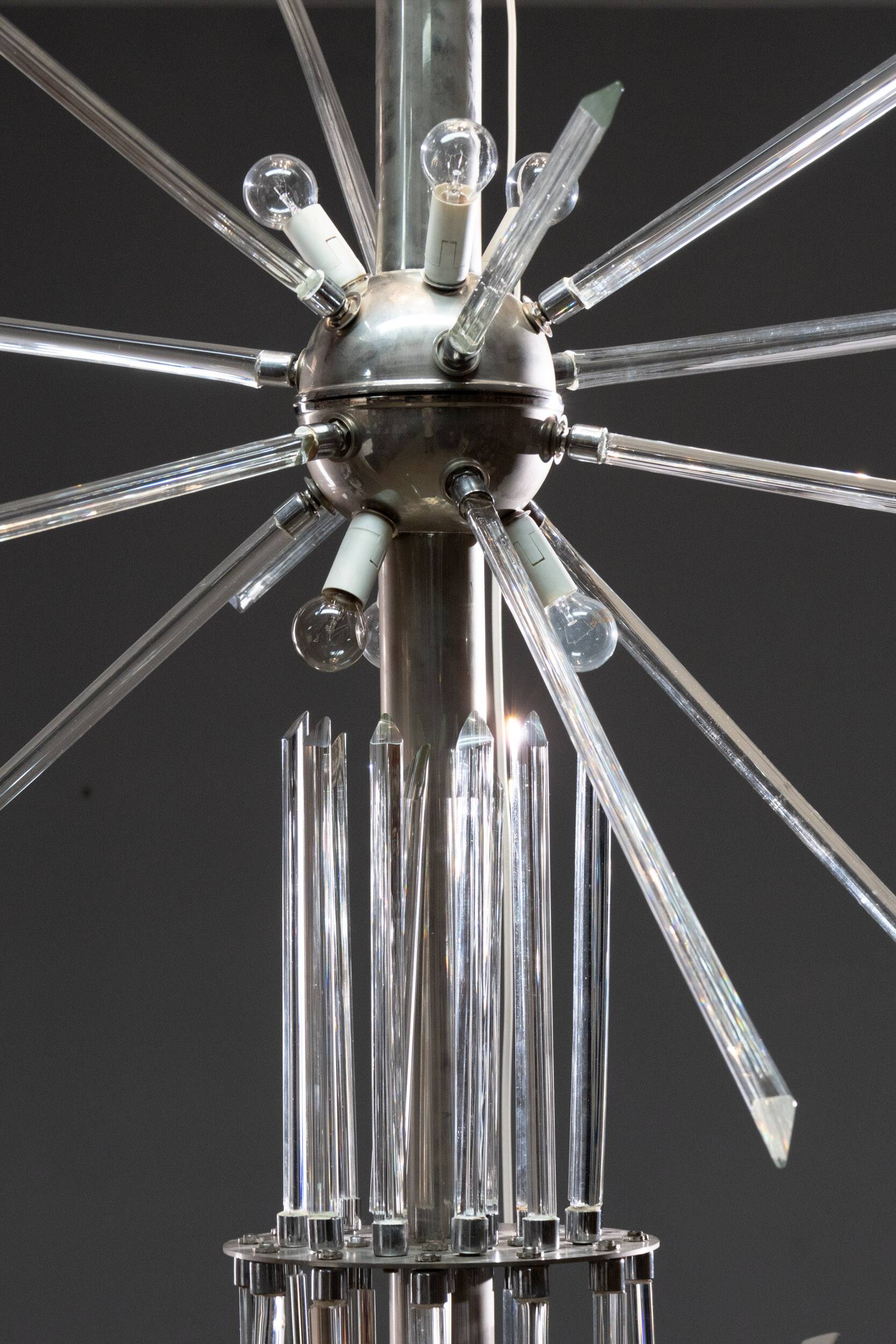 Floor Lamp by René Roubíček, Nový Bor, Glass & Metal, 1960s