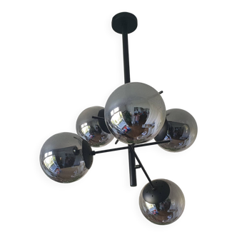 Lustre globes en verre fumé