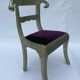 Chaise 1980 tete de belier metal velours violet vintage