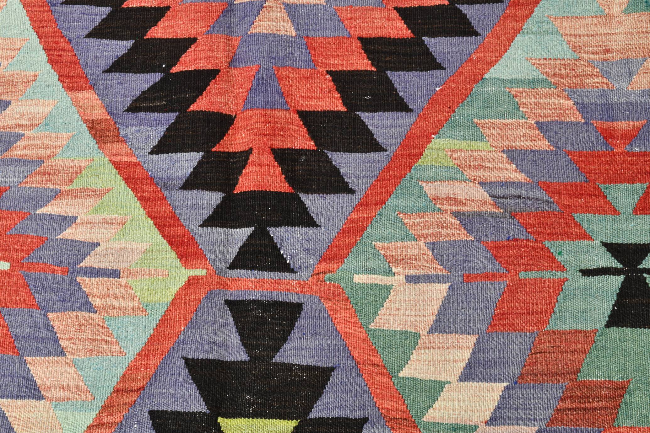 Turkish Nomadic Design Kilim Rug, Oushak Area Rugs 6x8, 170x255 Cm