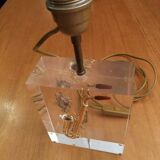 Fractal resin lamp foot with inclusion by pierre giraudon circa 1970
