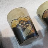 6 Ciboure stoneware liqueur goblets, Vilotte period, 6cl, h 5.8cm