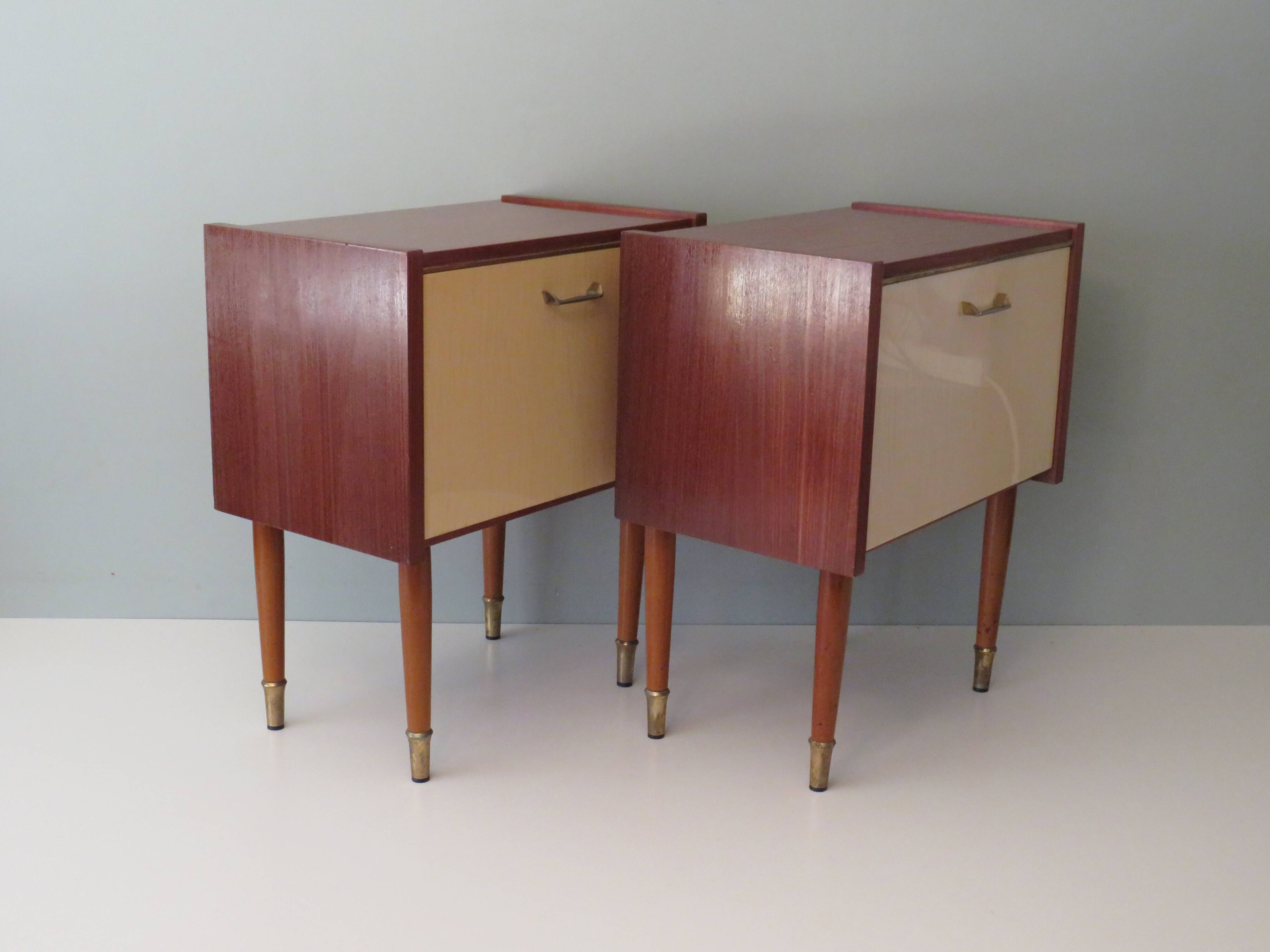 Pair of bedside tables from the mid-century, 1950s