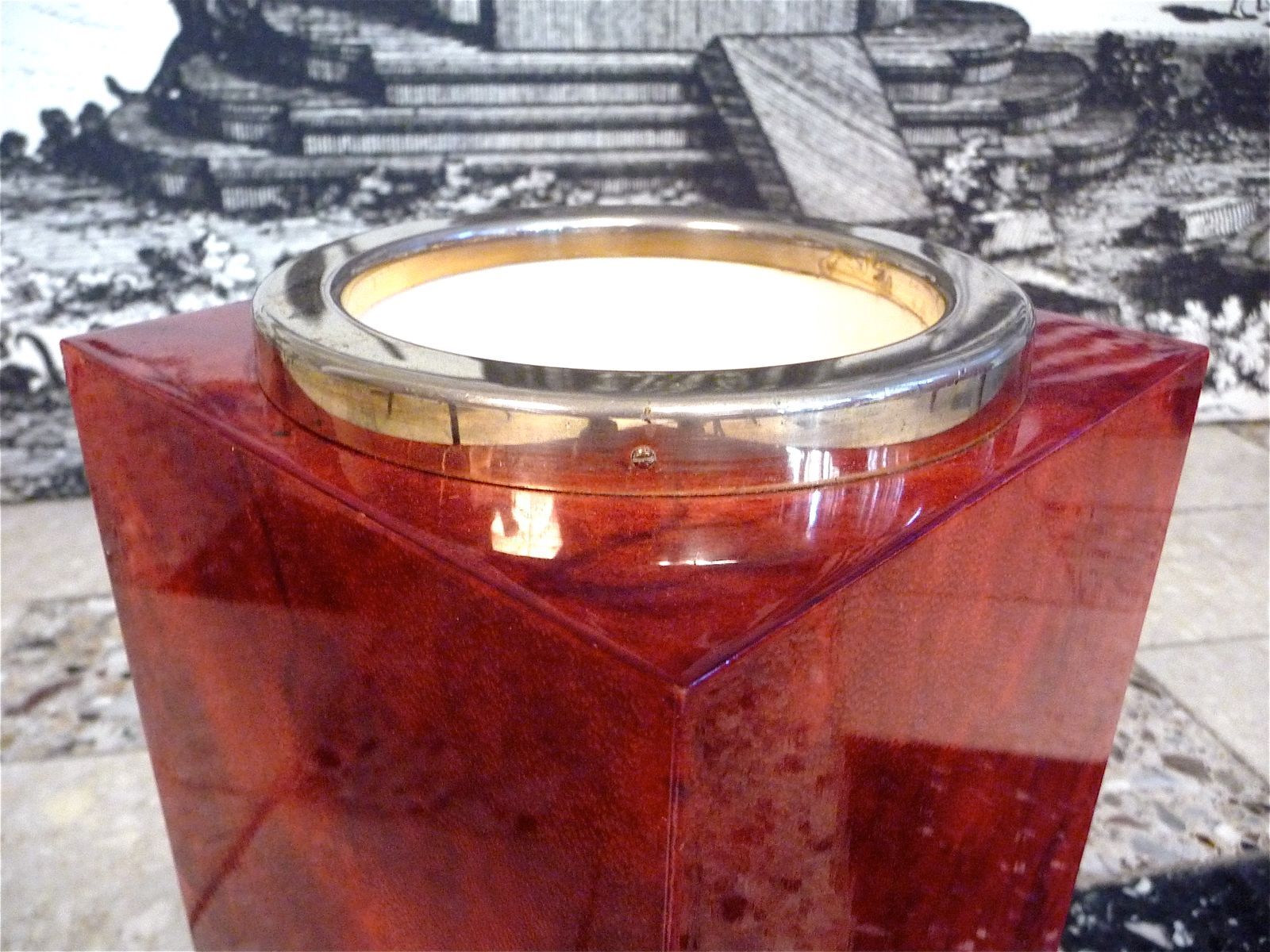 Ice Bucket or bottle cooler with brass details by Aldo Tura, Italy 1960s
