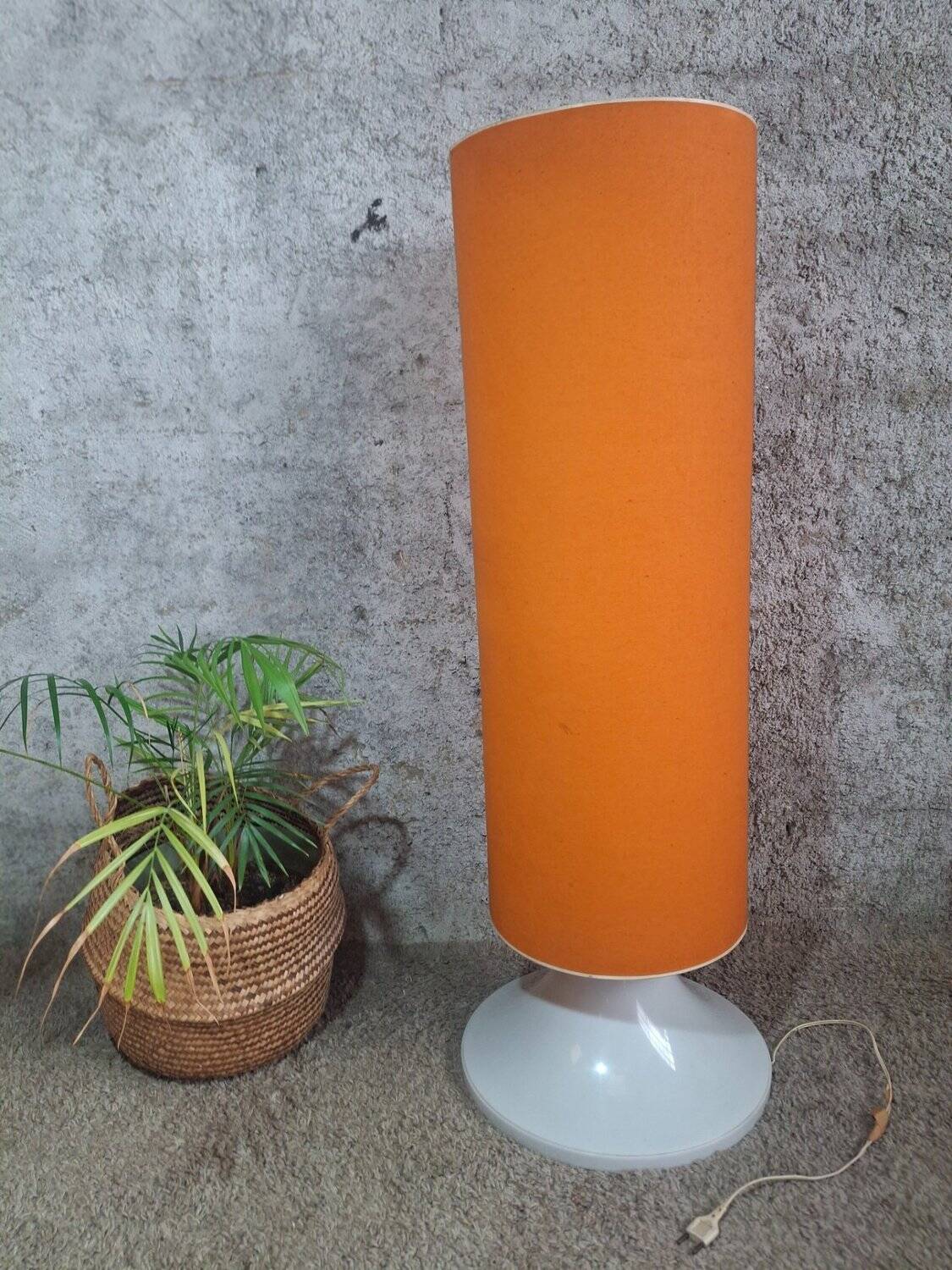 Lampadaire XXL Space Age années 70 – Abat-jour orange géant 110 cm