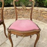 Paire de chaises en acajou style Louis XV