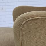 1970s, Danish highback back armchair, light green furniture velour.