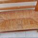 Banc vintage bois et paille esprit perriand année 50