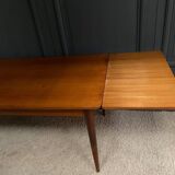 Scandinavian rectangular teak dining table with 4 tapered legs