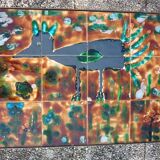 Coffee table in earthenware tiles