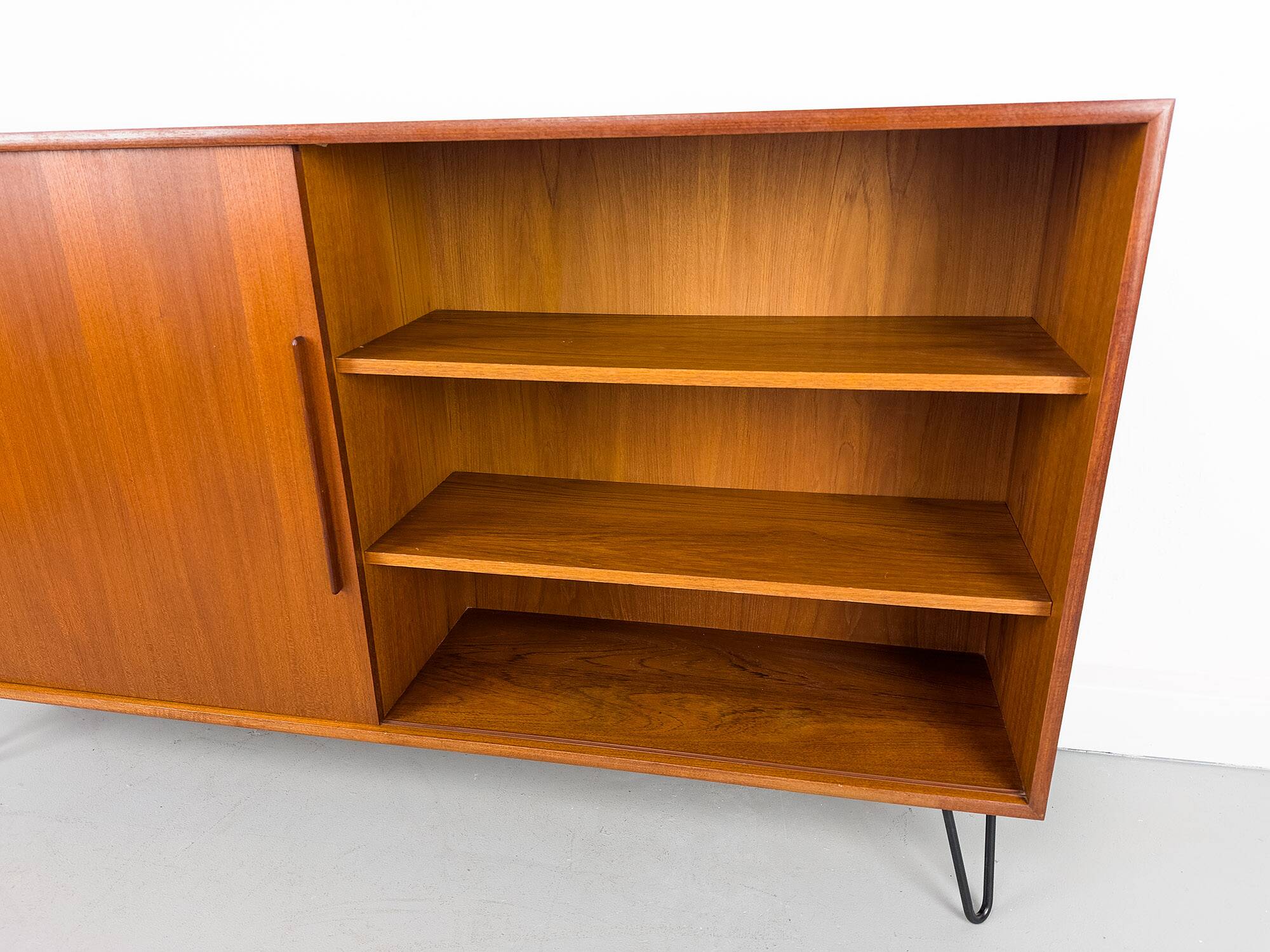 Teak Bookcase with One Sliding Door from Wk Möbel, 1960s