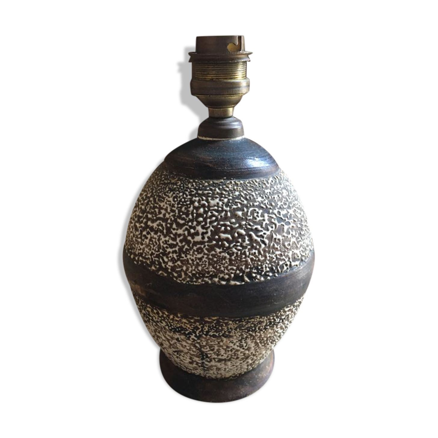 Antique ceramic lamp stand. Brown.