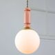 Mid-Century Italian Brass & Opaline Glass Pendant Lamps, Set of 2