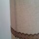 Floor lamp with Fat Lava ceramic foot and fabric lampshade.
