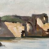 Countersigned lithograph Claude Hemeret Bouquet of blue flowers 43/175