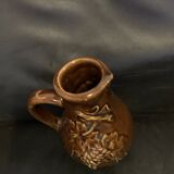 Belgian ceramic pitcher Barbotine glazed wine grape RF Belgium Old vintage terminal