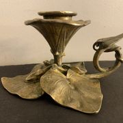Art Nouveau bronze hand candle holder or cellar rat, 1900