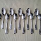 Box of 12 silver-plated teaspoons Shell model