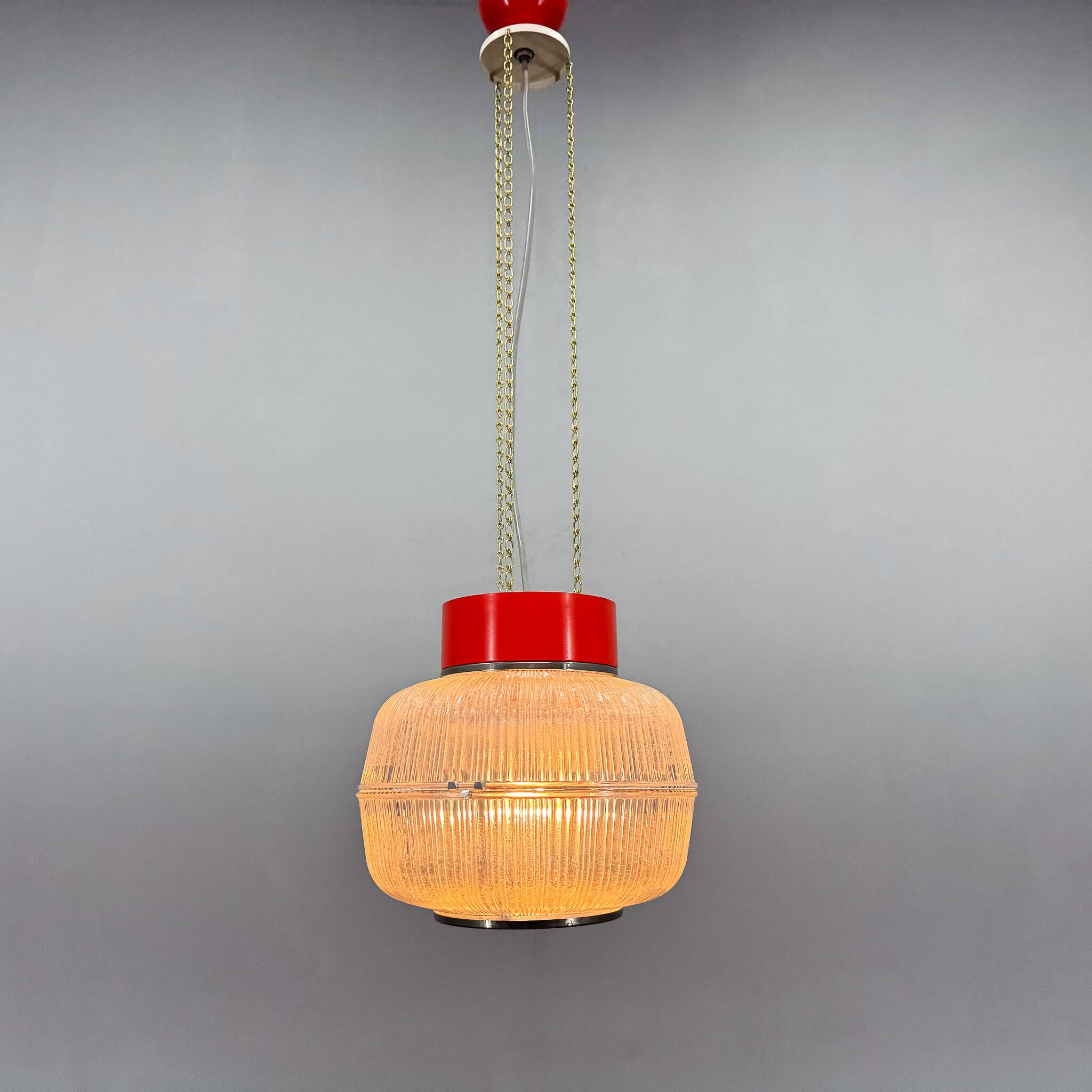 1960's Glass & Metal Pendant, Czechoslovakia