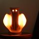 Owl lamp in beige ceramic, 1970s