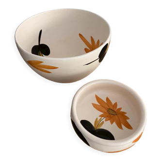 Salad bowl and standing bowl Poteries du Marais