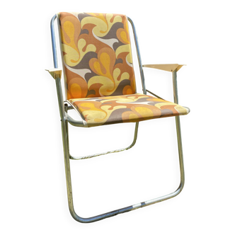Chaise de camping pliante , fauteuil de jardin années 70