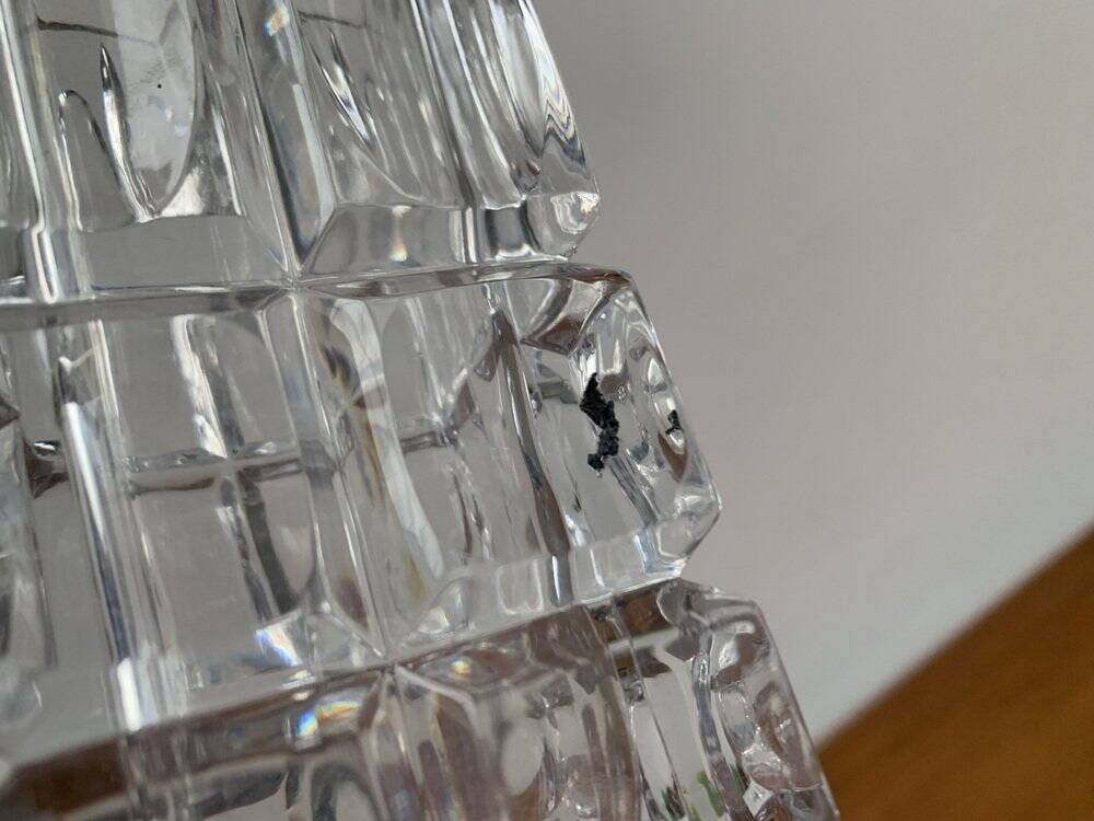 Vintage German Lead Crystal Block Vase, 1970s