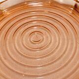 Rosaline pink glass bell and 1930s Art Deco cheesecake tray