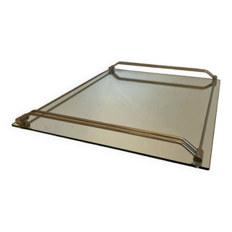 Chrome-plated brass mirror tray from the 50s and 60s