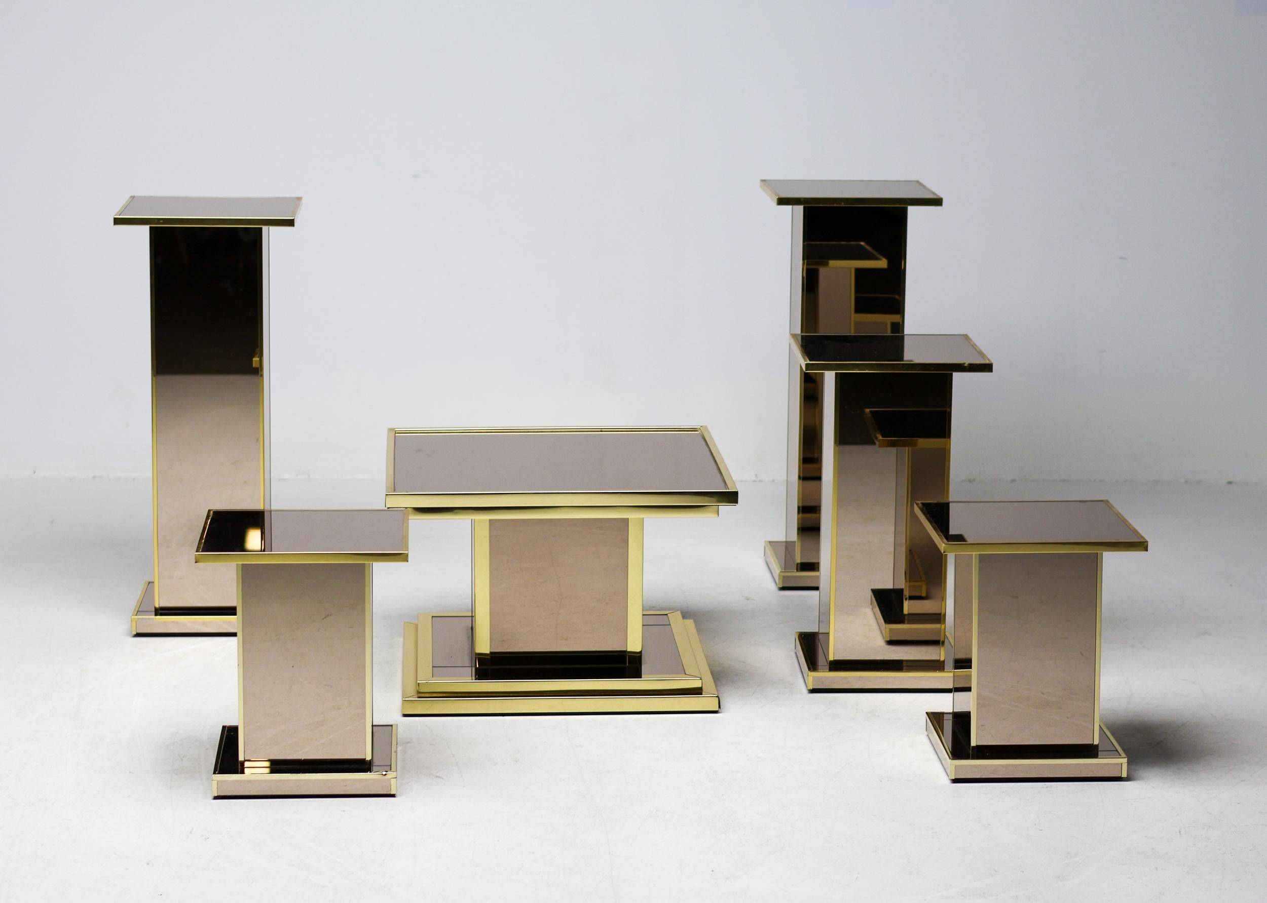 Set of six Hollywood Regency pedestals