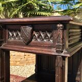 Gothic-style carved oak bedside