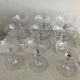 Lot of 9 champagne glasses in cut crystal engraved 1930