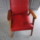 Fauteuil en skaï rouge années 60