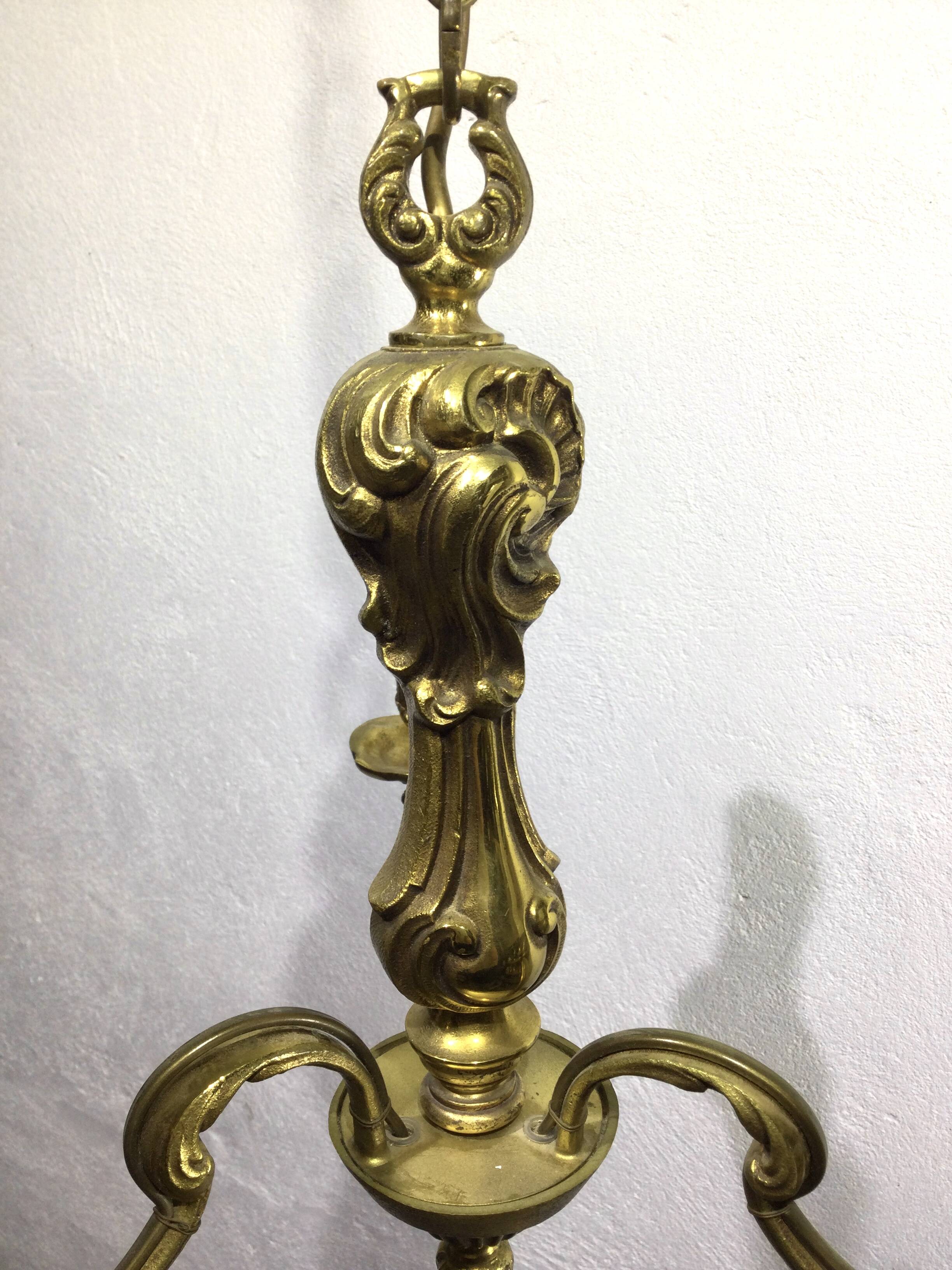 3-light bronze chandelier