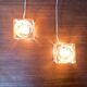 Vintage German glass cube table lamps TA 14 by Peill & Putzler, 1970s, set of 2.