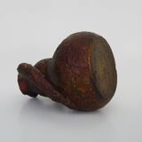 Polychrome terracotta pottery with 2 handles. 60s
