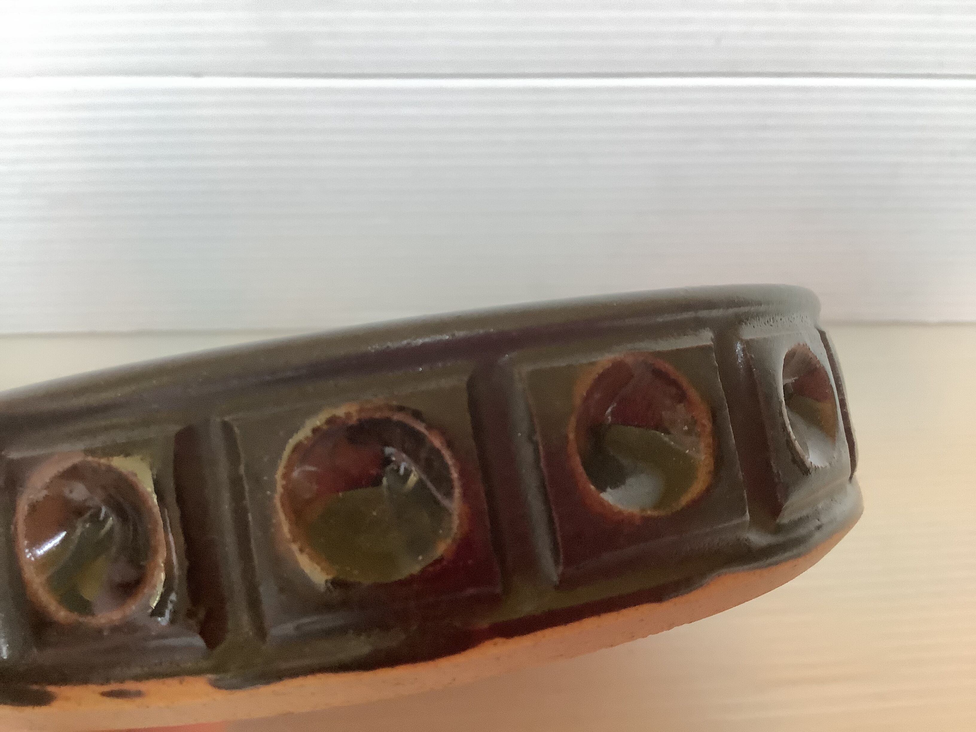 Brown ceramic catchall Jersey pottery