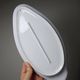 Vintage white faience foie gras platter in the shape of a goose, 1970s.
