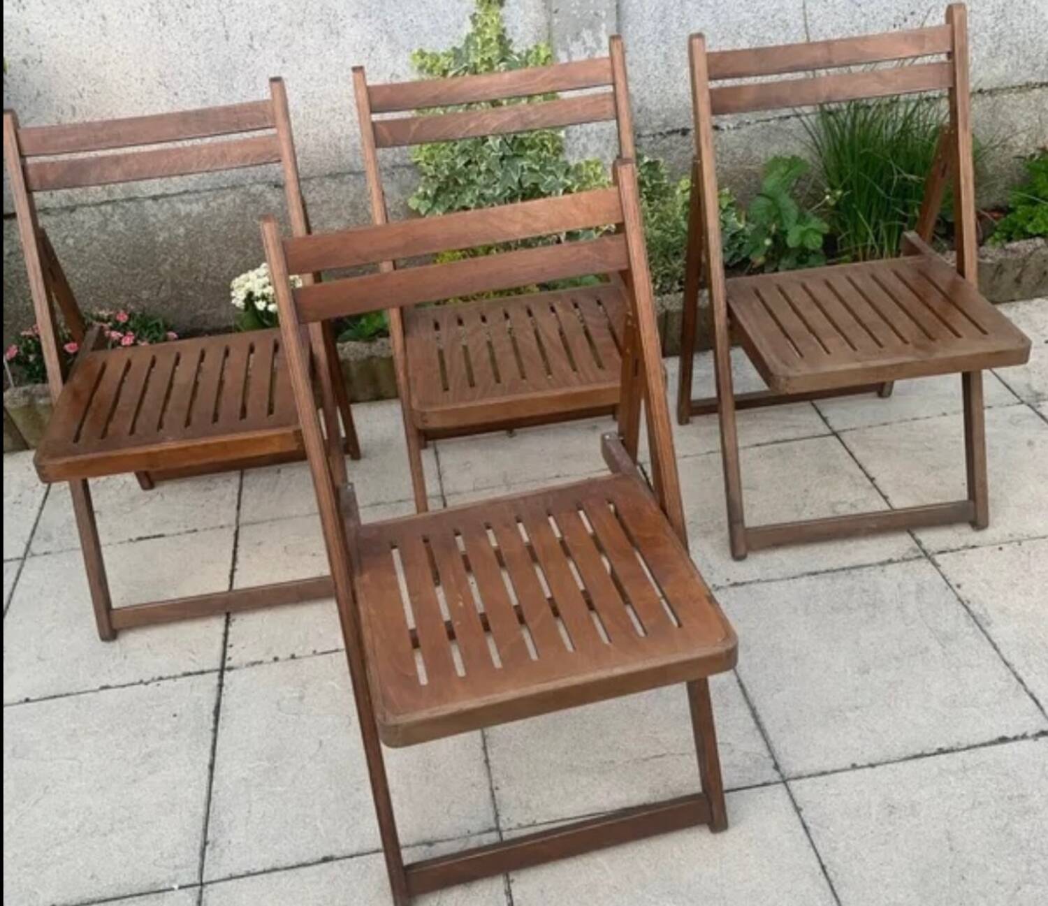 Set of four wooden chairs