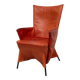 Gerard van der Berg Orange Leather Skirt Arm Chair 1980s